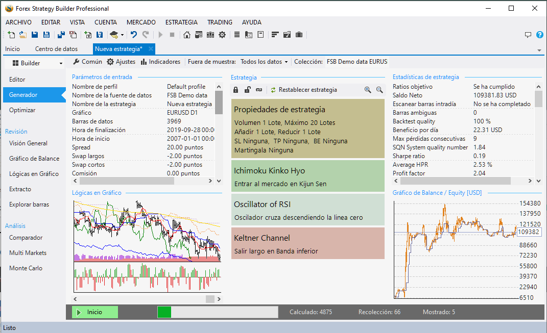 Forex Strategy Builder Professional in Spanish