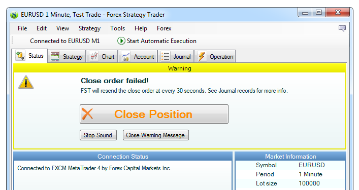 FST reports a wrong close order.