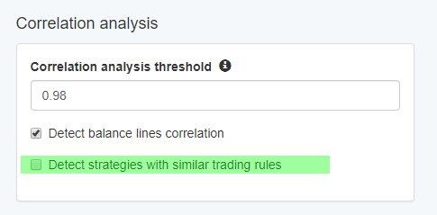 Detect strategies with similar trading rules