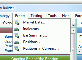 Export Menu