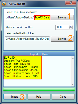 Import TrueFX Data Files